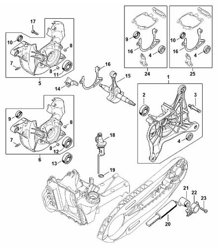 Stihl TS410 Crankcase Parts