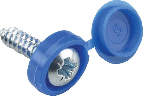 No. Plate Fixing 'Flip Top' Screw Blue