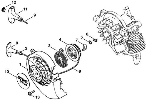 Stihl BT45 Rewind Parts