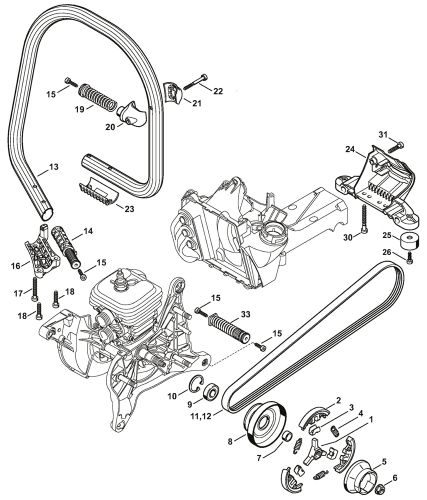 Stihl TS410 Clutch, Handlebar