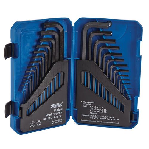 Hex Key Set Metric/Imperial - 30 Piece