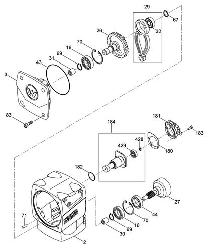 Wacker BS50-2I Gearbox Crankcase