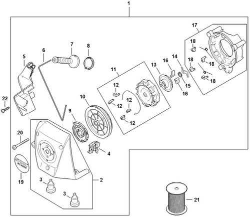 Stihl BR800 Blower Rewind Starter Parts