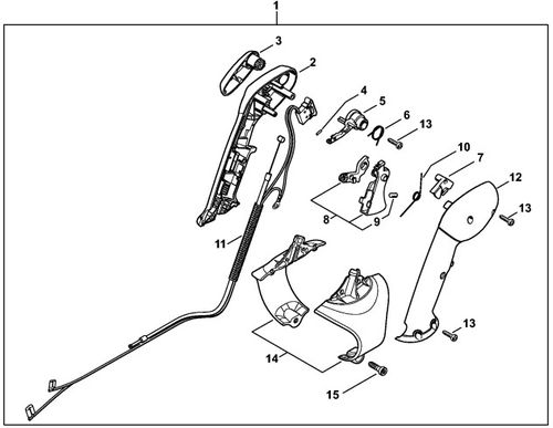 Stihl BR200 Control Handle 3 Parts