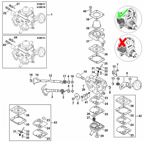 Stihl BT131 4180/19 Carburettor Parts