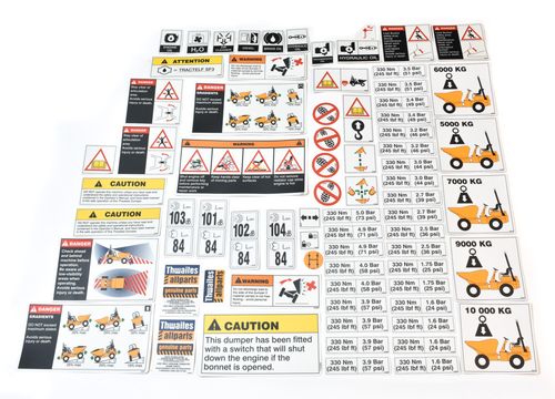 Thwaites Safety Decal Kit OEM; T102500