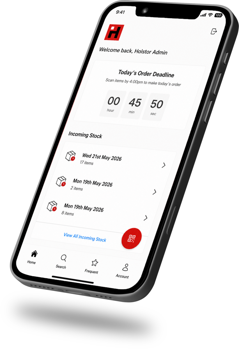 The Holstor® app running on a mobile phone