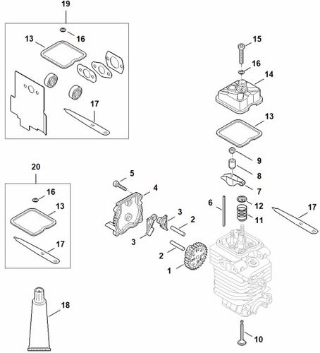 Stihl KM130R Valve Timing Gear Parts