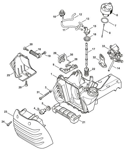 Stihl TS410 Fuel Tank Housing Parts