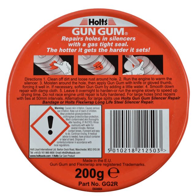 Holts Gun Gum Set Exhaust Repair Bandage + Paste 200g Gastight Asbestos Free