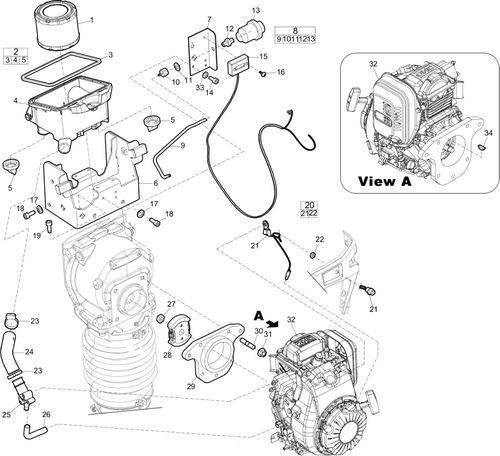 Atlas Copco LT6005 Air Filter & Engine Fitting