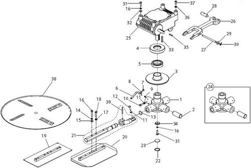 Belle Lightweight / Pro Tilt Gearbox & Spider