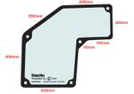 hwaites Cab Lower Window L/H OEM: T105429 (HMP0367) dimensions