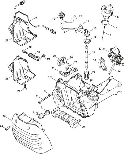 Stihl TS420 Fuel Tank Housing Parts